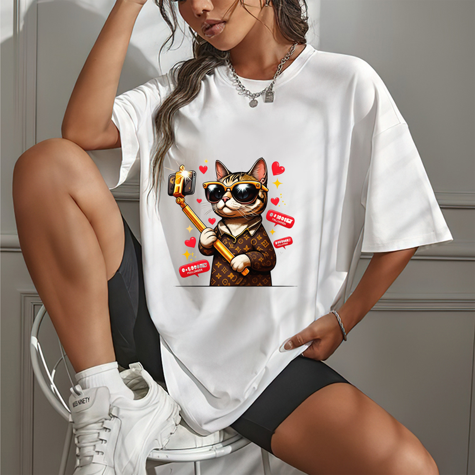 Selfie Cat King T-Shirt